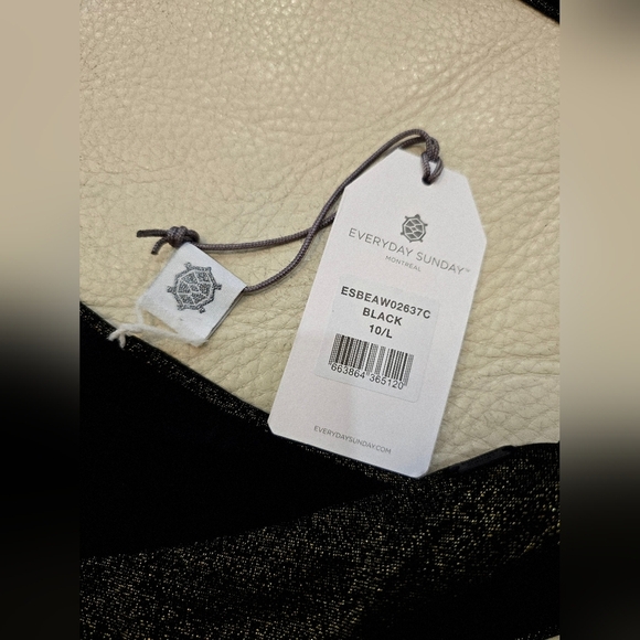 EVERYDAY SUNDAY Black Gold Shimmer Bikini Set Size 10 L - Picture 4 of 7